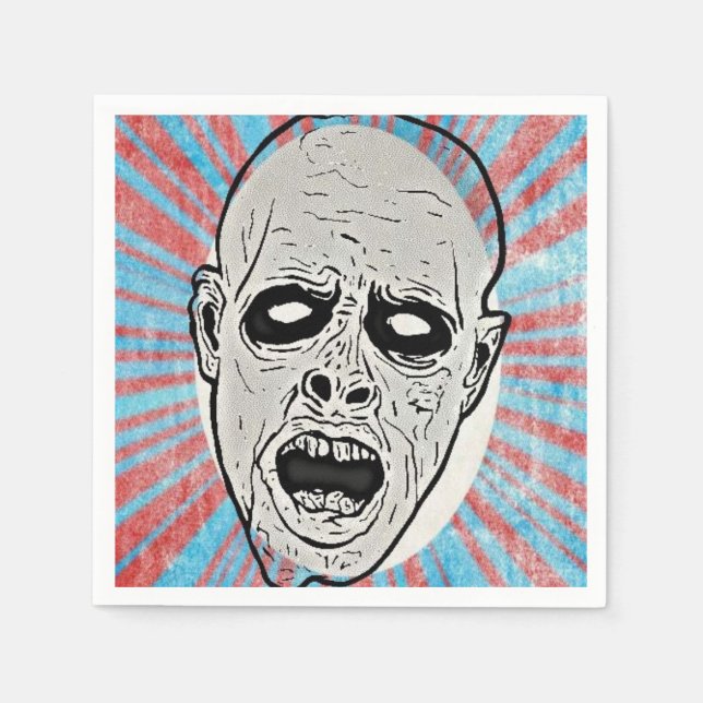 Zombie Face Paper Napkin Serviette (Vorderseite)