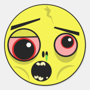 Zombie Face Runder Aufkleber