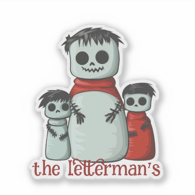 Zombie Family Aufkleber (Vorderseite)