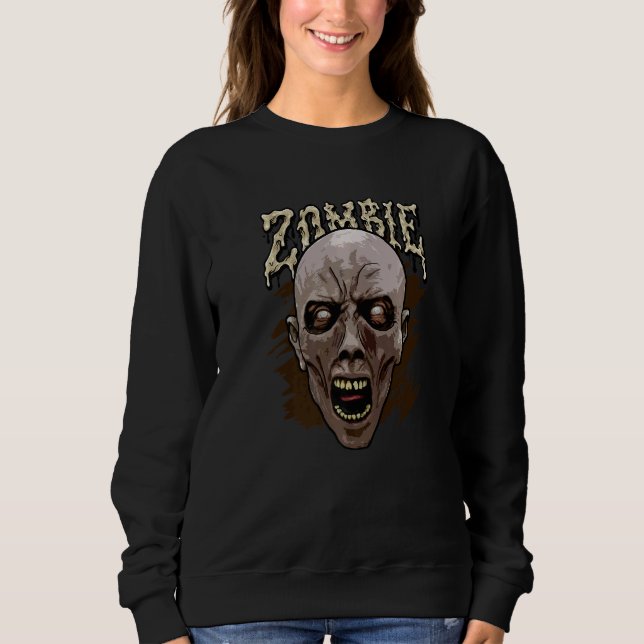 Zombie Fan Skateboard Moon Zombies Living Dead Zo Sweatshirt (Vorderseite)