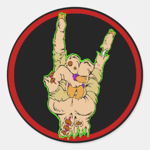 Zombie-Felsenaufkleber (alte Version) Runder Aufkleber