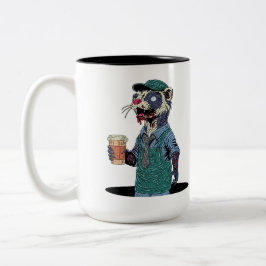 Zombie Ferret Barista Zweifarbige Tasse