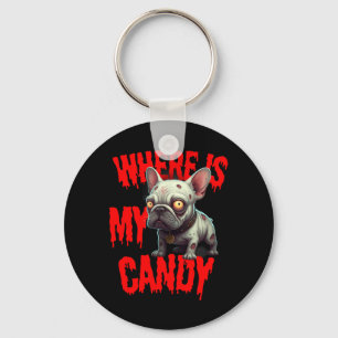 Zombie Französische Bulldogge Halloween Schlüsselanhänger