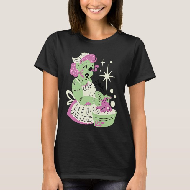 Zombie Frau Mama Sauber Halloween T-Shirt (Vorderseite)