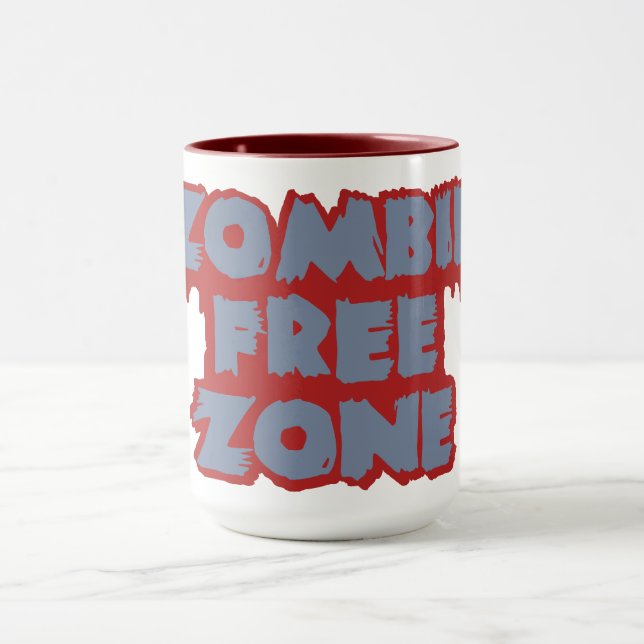 Zombie Free Zone Tasse - wählen Sie Stil & Farbe (Zentrum)