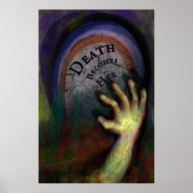 Zombie Friedhof Hand Spuk Kunst Poster (Vorne)