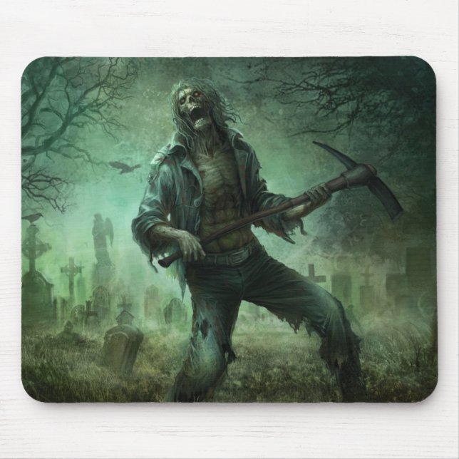 Zombie-Friedhof, Mausunterlage Mousepad (Vorne)