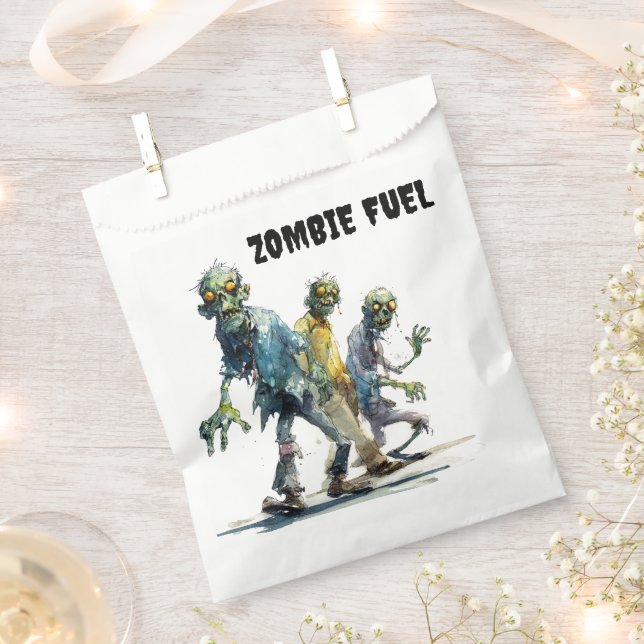 Zombie Fuel | Halloween Candy Favor Bags Geschenktütchen (Ausgeschnitten)