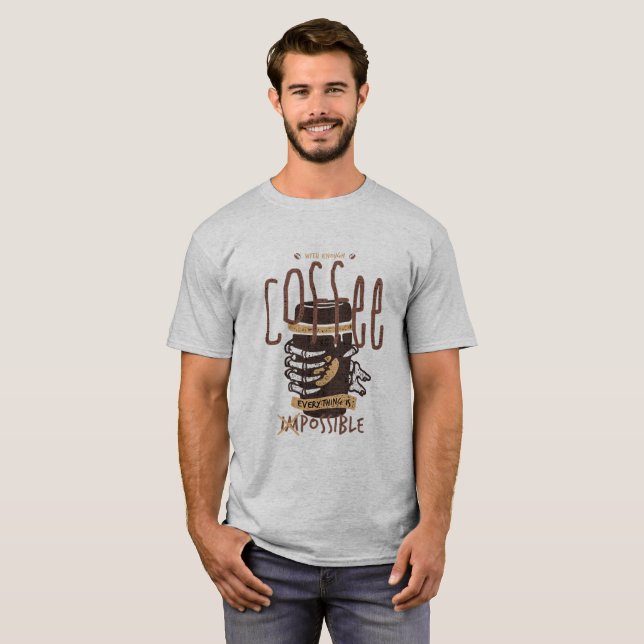 Zombie Funny mit genug Kaffee T-Shirt (Vorne ganz)