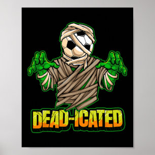Zombie-Fußballspieler Gruseliger Fußball Halloween Poster