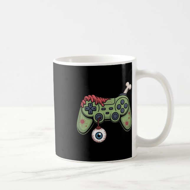 Zombie Gamer Controller With Eyell And Halloween G Kaffeetasse (Rechts)