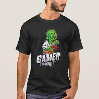 Zombie-Gamer Faules Halloween-Kostüm Cooles Videos T-Shirt