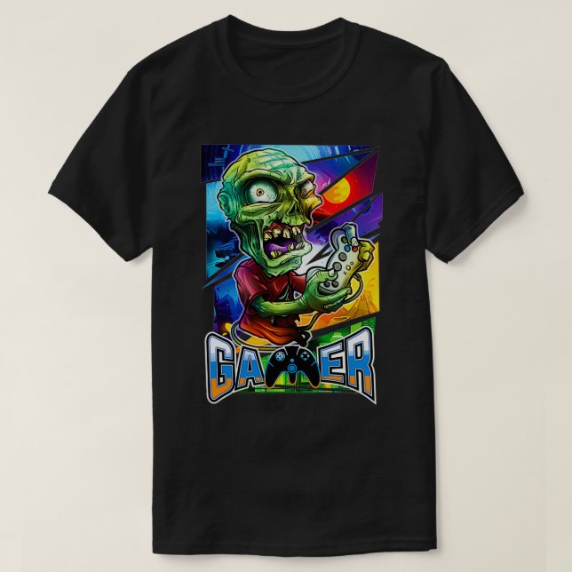 Zombie Gamer Gaming Geschenke für Teenager, Männer T-Shirt (Design vorne)