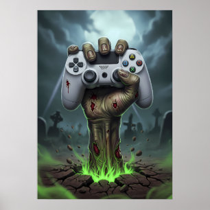 Zombie-Gamer-Hand - Untote Controller-Griff Poster