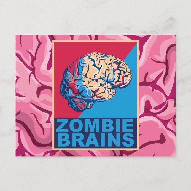 Zombie-Gehirn Postkarte (Vorderseite)