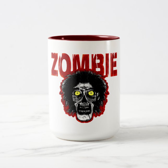 ZOMBIE Gelbe Augen Zweifarbige Tasse (Mittel)