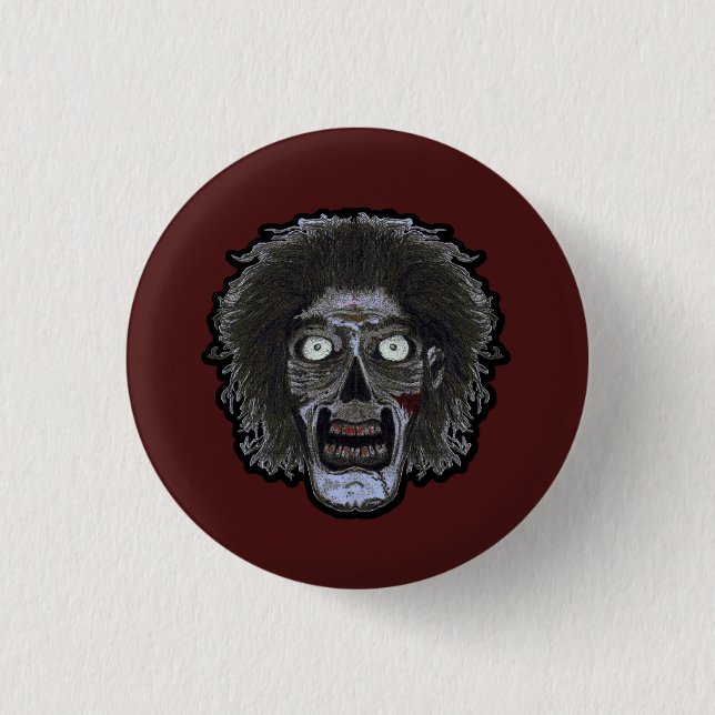 ZOMBIE-Gesicht - Farbbild Button (Vorderseite)