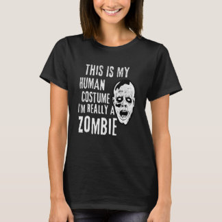 Zombie-Gesicht Faules Halloween-Kostüm T-Shirt