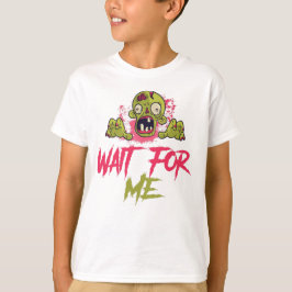 Zombie-Gesicht, glückliches Halloween, schwarz, ro T-Shirt