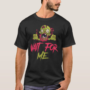 Zombie-Gesicht, glückliches Halloween, schwarz, ro T-Shirt
