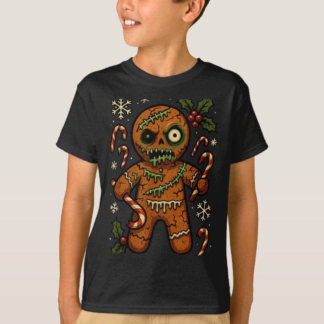 Zombie Gingerbread Man Christmas Zombie T Shirt  (Vorderseite)