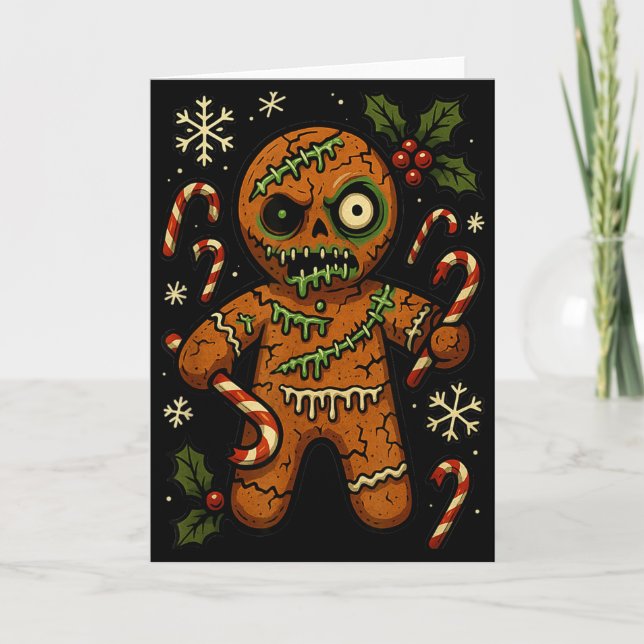Zombie Gingerbread Man Christmas Zombie T Shirt  Karte (Vorderseite)