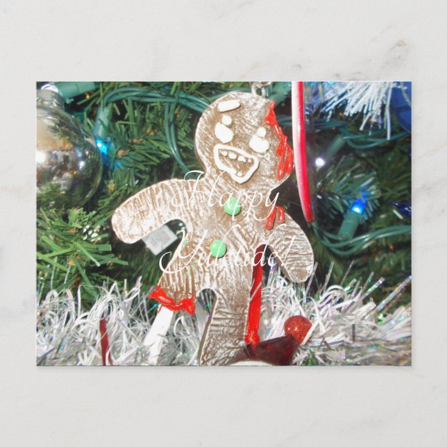 Zombie gingerbread Man Postkarte (Vorderseite)