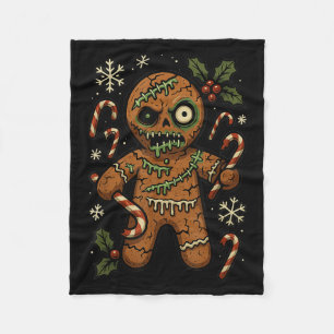 Zombie Gingerbread Mann Weihnachten Zombie Fleecedecke