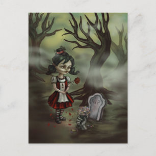 Zombie Girl Finds True Love in Graveyard Postkarte