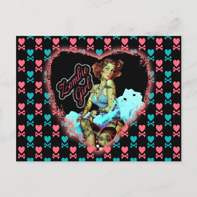 Zombie Girl Postkarte (Vorderseite)