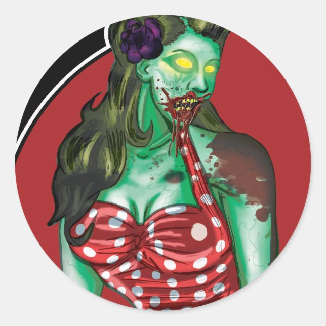 Zombie Girl Sticker (Vorderseite)