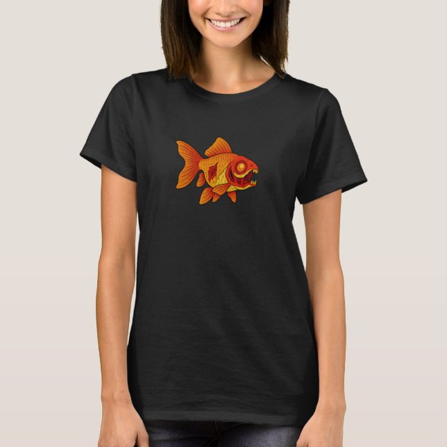 Zombie Goldfish Animal Pet - Undead Scare Boo Spoo T-Shirt (Vorderseite)
