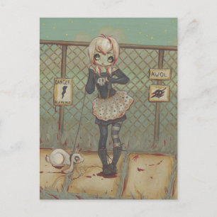 Zombie Goth Girl niedliche Postcard untote Jackalo Postkarte