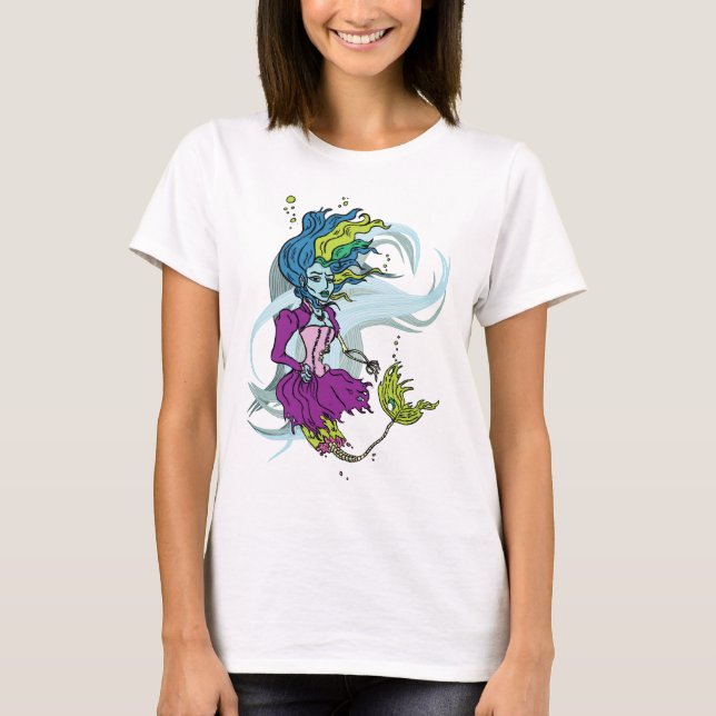 Zombie Goth Meerjungfrau-T - Shirt (Vorderseite)