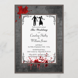 Zombie Gothic Elegante Hochzeit Einladung