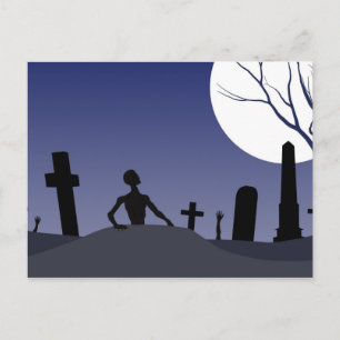 Zombie Graveyard Halloween Postkarte