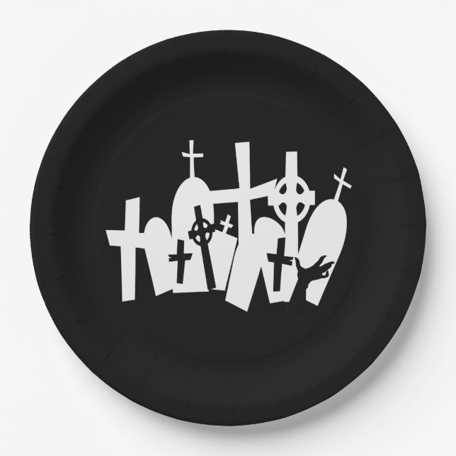 Zombie Graveyard Pappteller (Vorderseite)