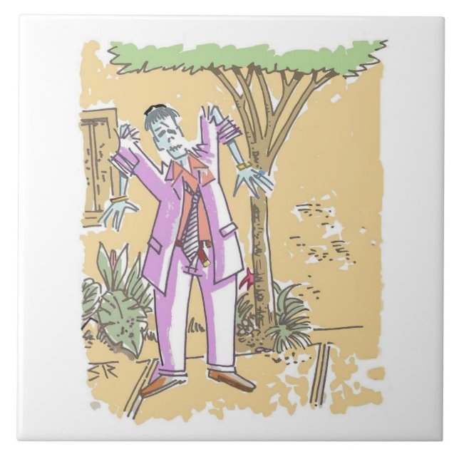 Zombie große Fliese (Vorderseite)