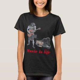Zombie Guitar Acoustic Musician Fantasy Art Shirts