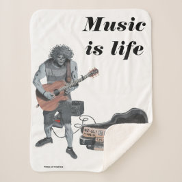 Zombie Guitar Music Fantasy Art Sherpa Blanket Sherpadecke
