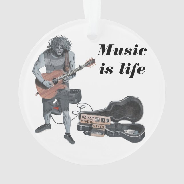 Zombie Guitar Musician Fantasy Akrylorische Orname Ornament (Rückseite)