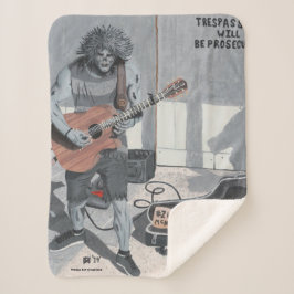 Zombie Guitar Musician Fantasy Art Sherpa Blanket Sherpadecke