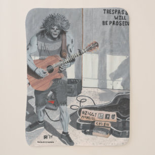 Zombie Guitar Musician Fantasy Art Sherpa Blanket Sherpadecke