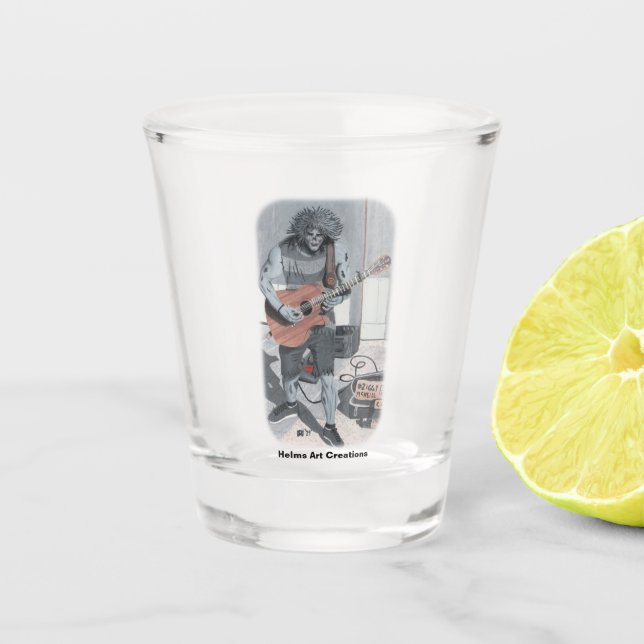 Zombie Guitar Musician Fantasy Art Showglas Schnapsglas (Vorderseite)
