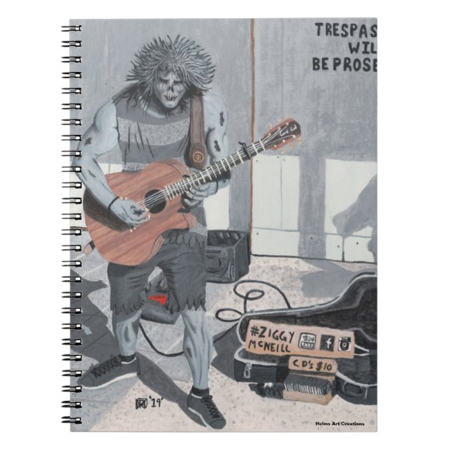 Zombie Guitar Musician Spiral Notebook Notizblock (Vorderseite)