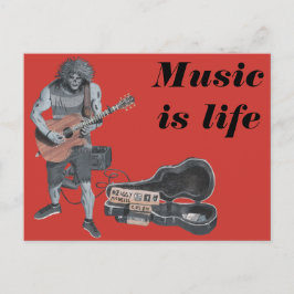 Zombie Guitar Rock Musician Fantasy Postkarte