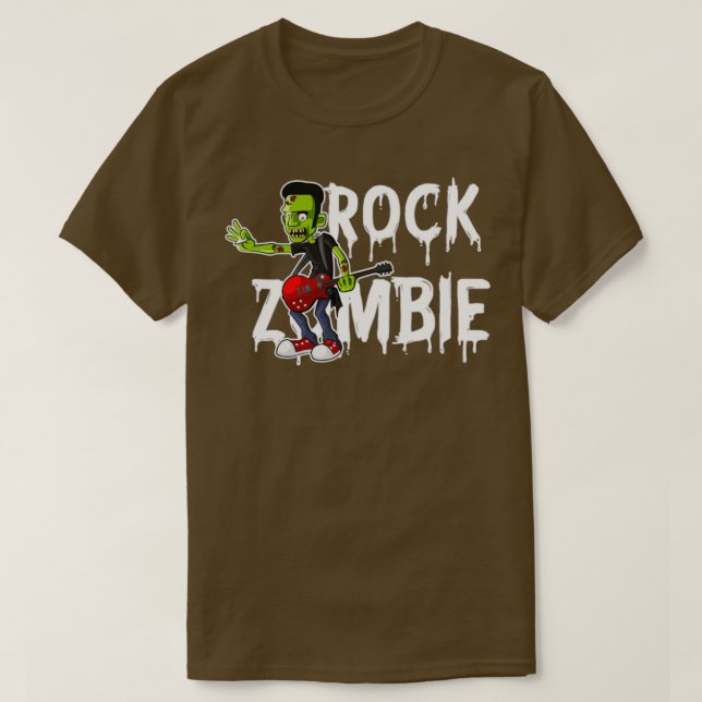 Zombie Guitar Untot Halloween Music  T-Shirt (Design vorne)