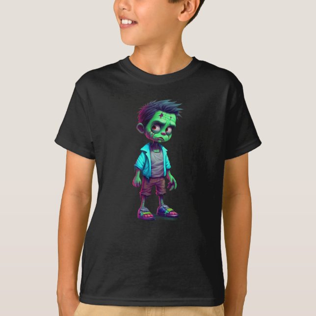 Zombie Halloween Boys Kids Funny T-Shirt (Vorderseite)