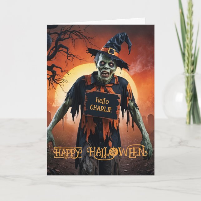 Zombie Halloween Feiertagskarte (Vorderseite)