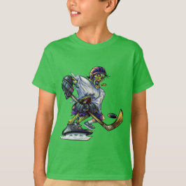 Zombie Halloween Hockey Player Funny Boy's T-Shirt